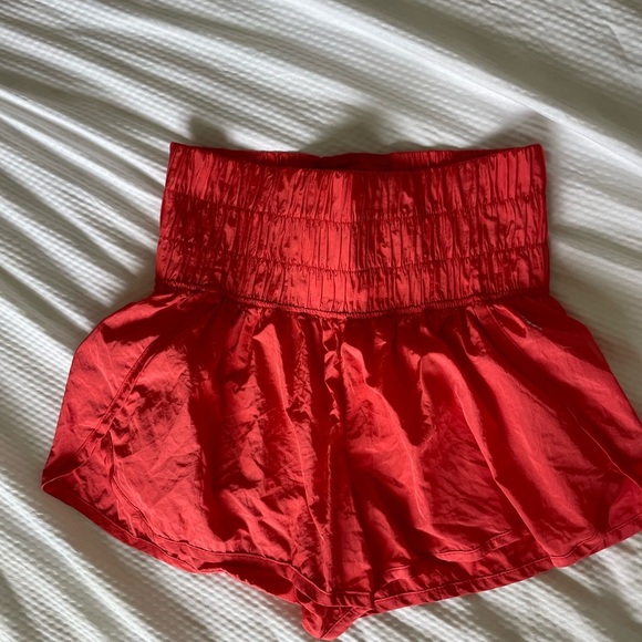 Free People Movement High Waist Red Shorts - Picture 1 of 6